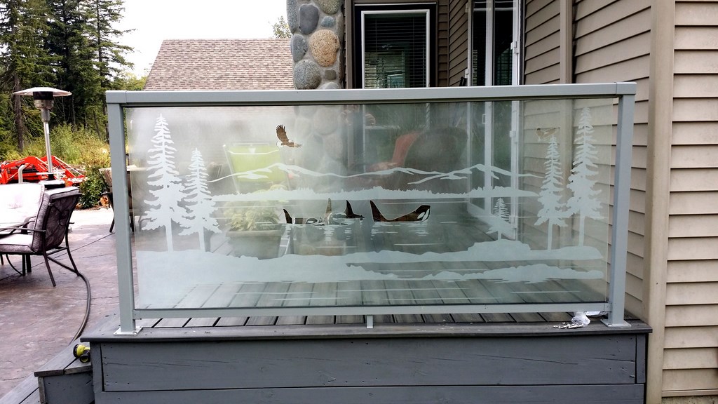 Sandblasted Glass railing