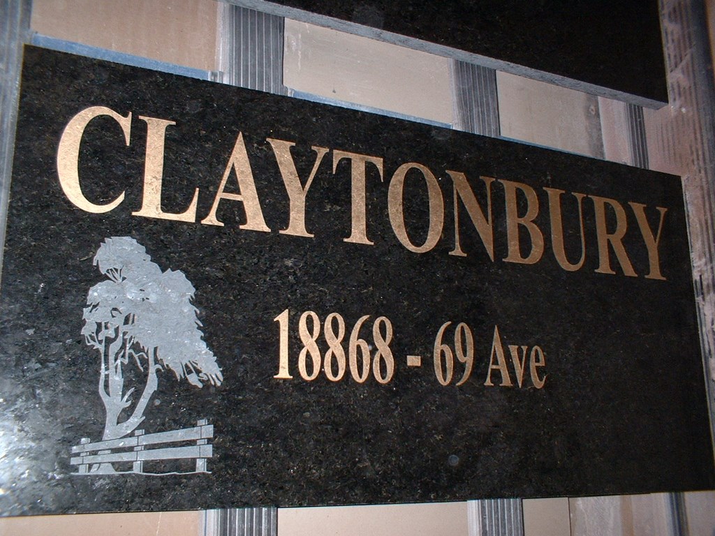 Sandblasted granite sign