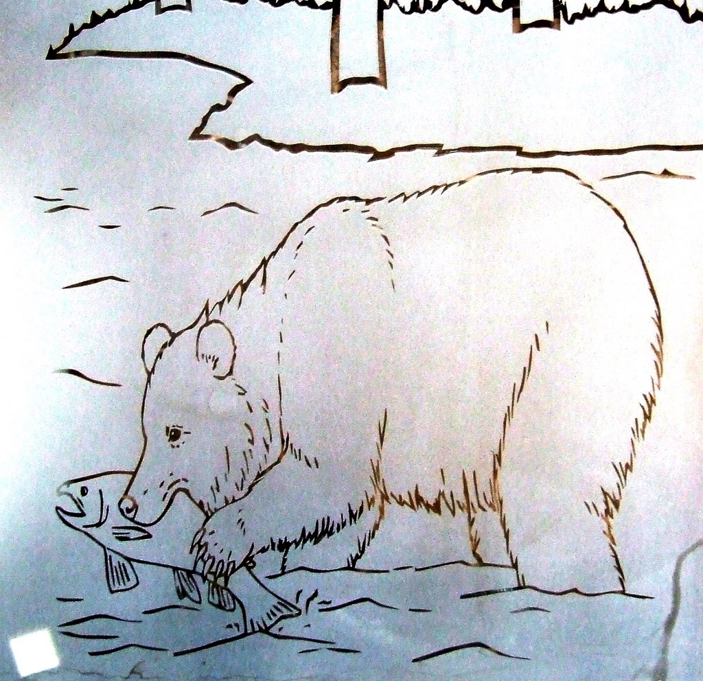 Sandblasted Glass Bear