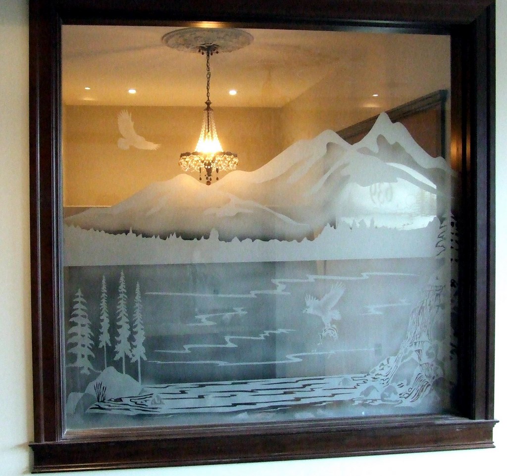 Sandblasted Glass Office window