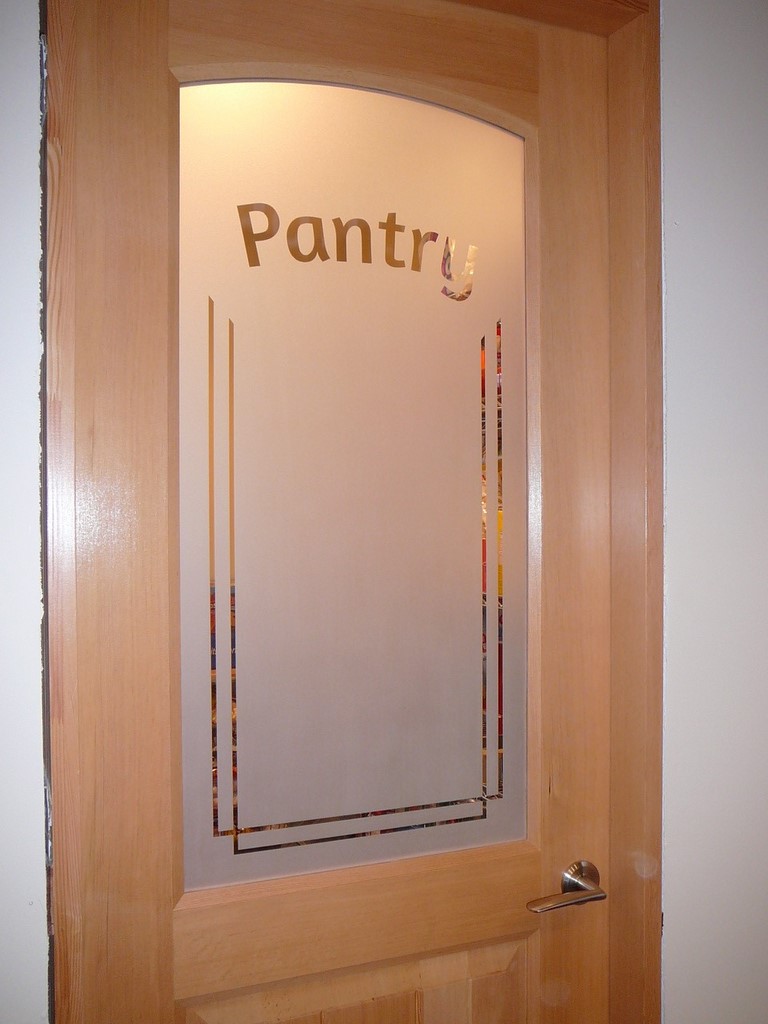 sandblast pantry door glass