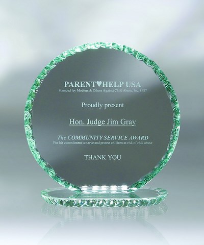Etched glass award