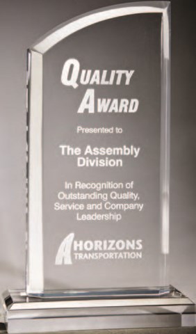 etched acrylic award