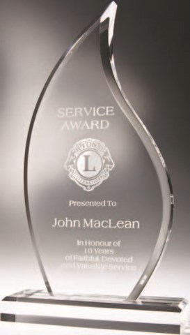 etched acrylic award
