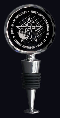 etched Crystal wine stopper