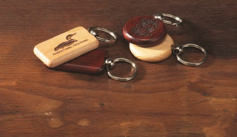 laser engraved wood key fob