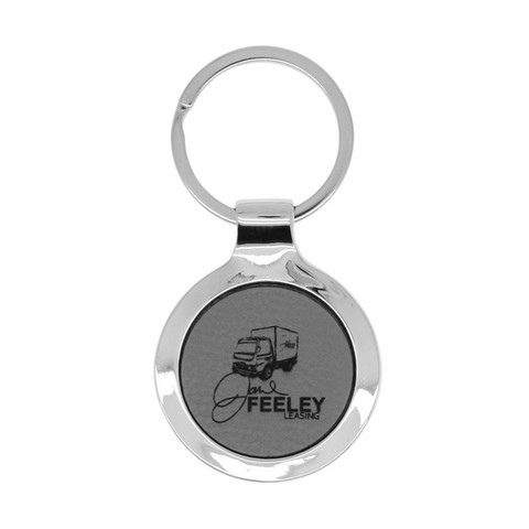 Leatherette Key Fob Grey
