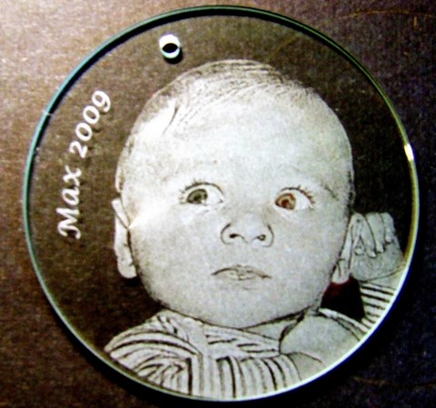 etched christmas ornament