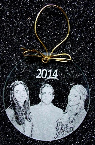 etched crystal ornament