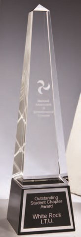 etched crystal award