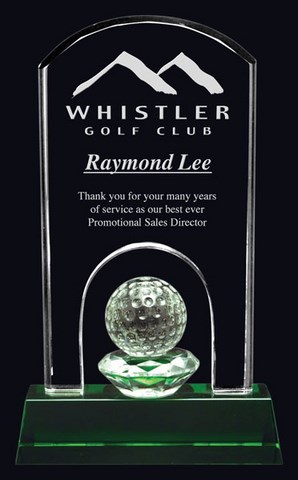 Golf glass engraved award