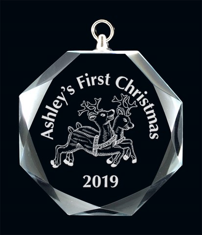 Glass Holly ornament