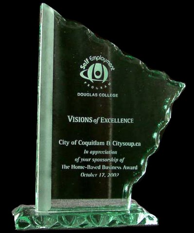 Etched glass award