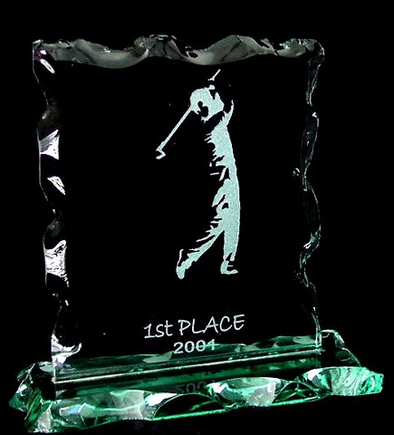 Etched glass award
