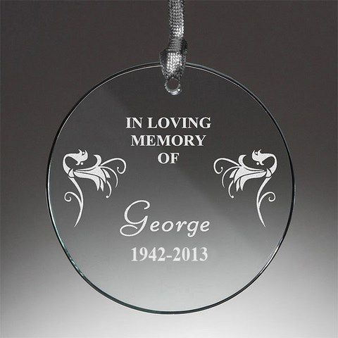 etched crystal ornament