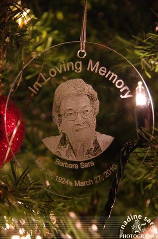 etched crystal ornament